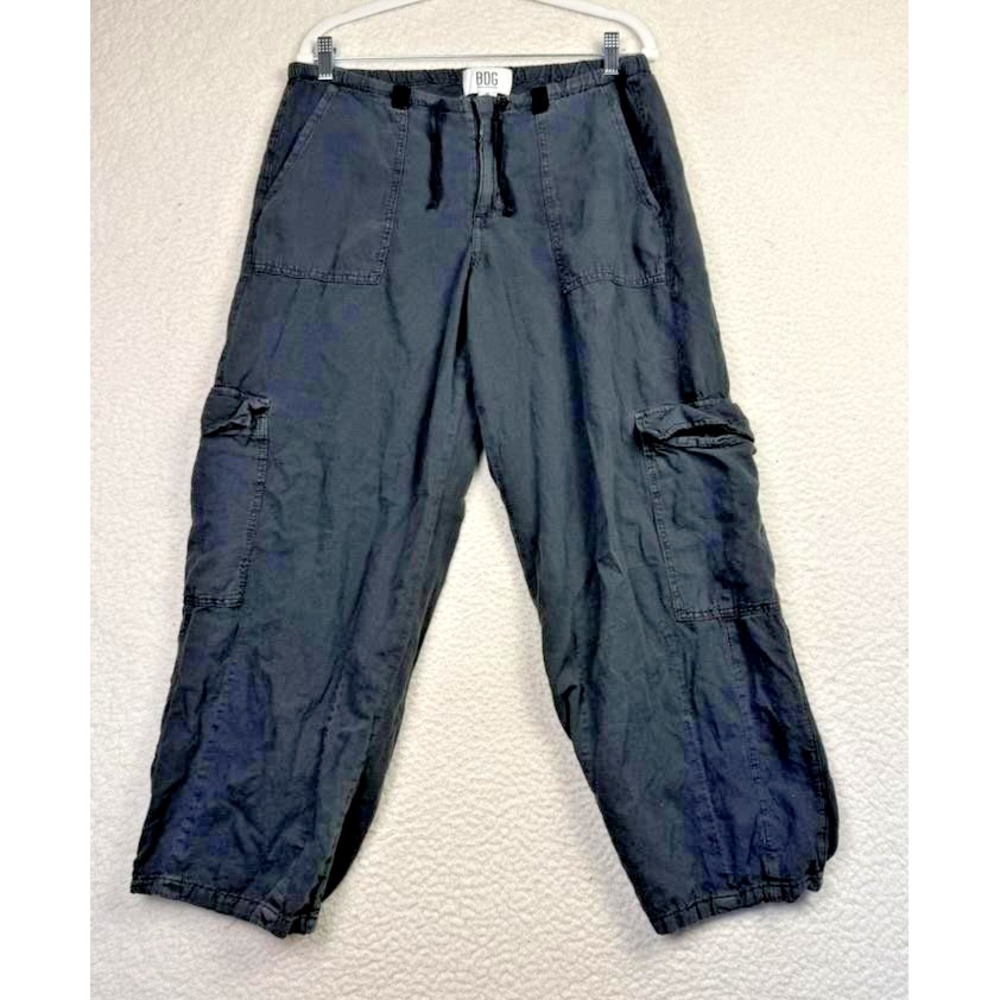 BDG Urban Outfitters Luca Pants Medium Cargo Linen Blend Drawstring Waist Pocket